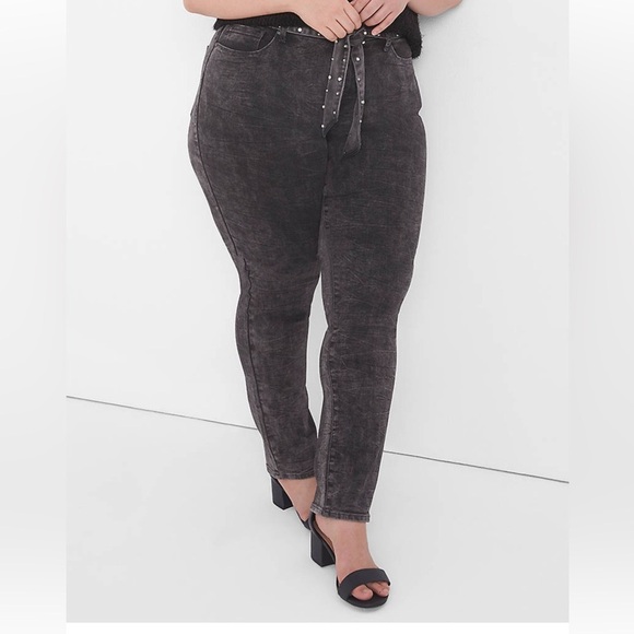 Seven7 gray wash straight jean with sparkle belt 24W - Picture 2 of 3